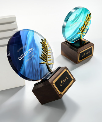 炫彩棕榈叶奖牌与高端创意水晶奖杯 打造难忘的颁奖盛典